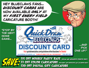 QuickDraw Studios Discount Card for BlueClaws Game.