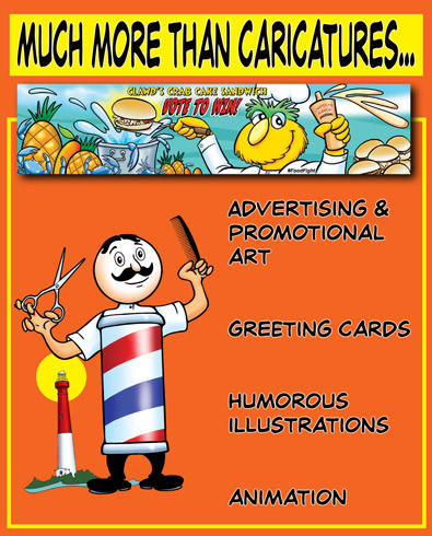 More than caricatures... advertising, greeting cards, illustrations, animation.